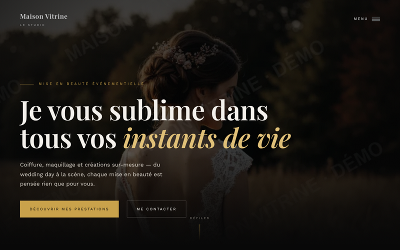 Aperçu du modèle Cinématique, pour vidéaste