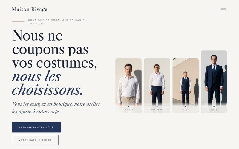 Aperçu du modèle Costume du marié · Rivage, pour costume du marié
