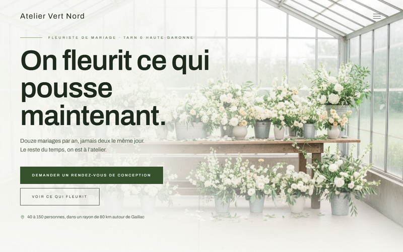 Aperçu du modèle Fleuriste · De saison, pour fleuriste