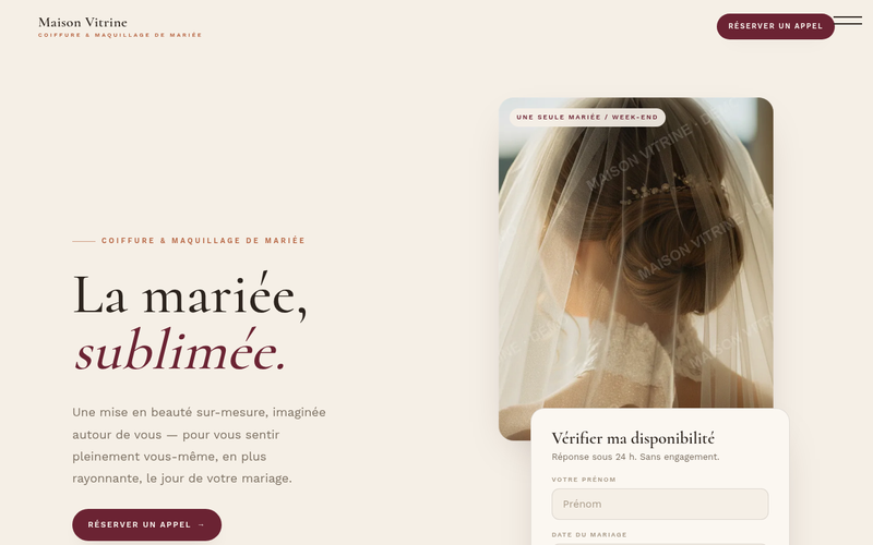 Aperçu du modèle Mariée · Tout en douceur, pour coiffure et maquillage