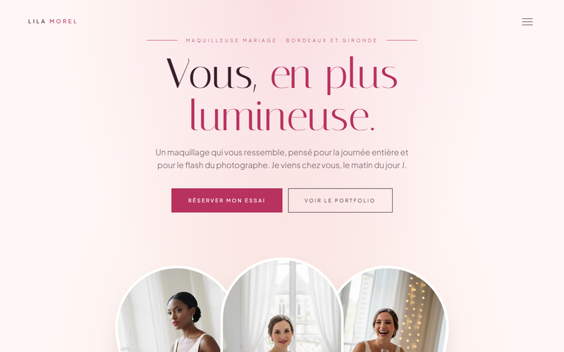 Aperçu d’un modèle de site pour maquillage