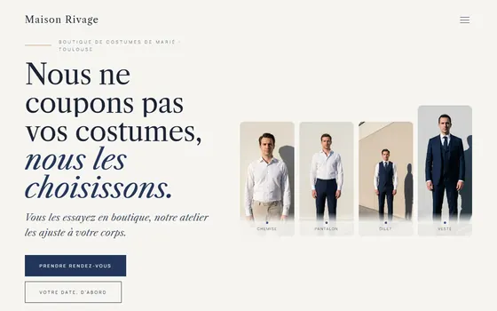 Modèle Rivage, pour Costume du marié