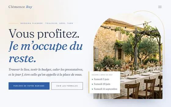 Modèle Bleu de Provence, pour Wedding planner