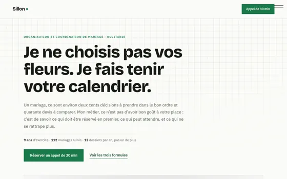 Modèle Méthode, pour Wedding planner