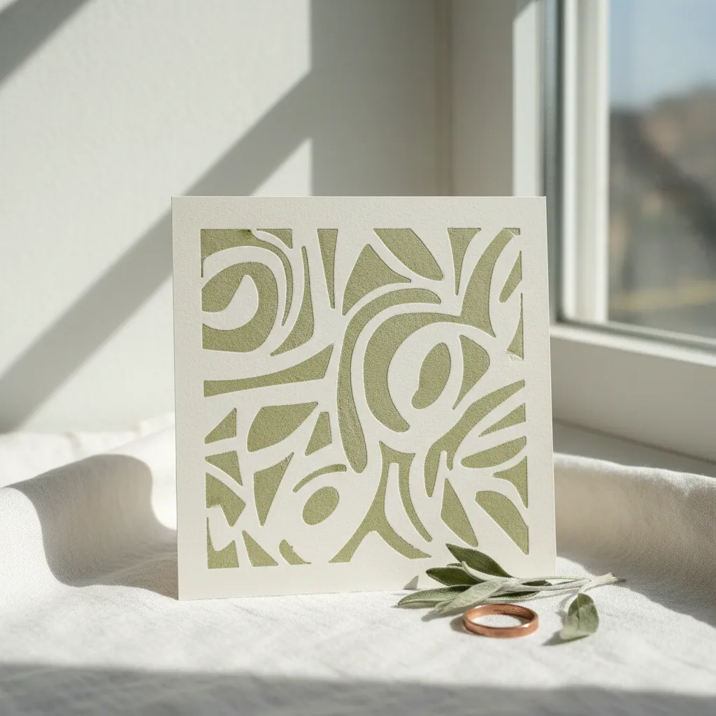 Letterpress : une carte en papier coton où l’encre est enfoncée